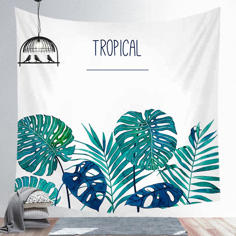 Modern Nordic Polyester Tapestry Tropical Plants Wall Hanging Decor Hot Bohemian Tapestry For Bedroom Dorm Living Room Wall Art