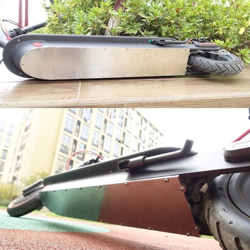 1 sada Ochranný nerezový spodní kryt baterie podvozku pro elektrické koloběžky