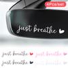 4 Xjust Breathe Rear View Mirror Sticker,Rearview Mirror Decal,Car Accessories For Women,Motivational Stickers,Water Bottle Lapt