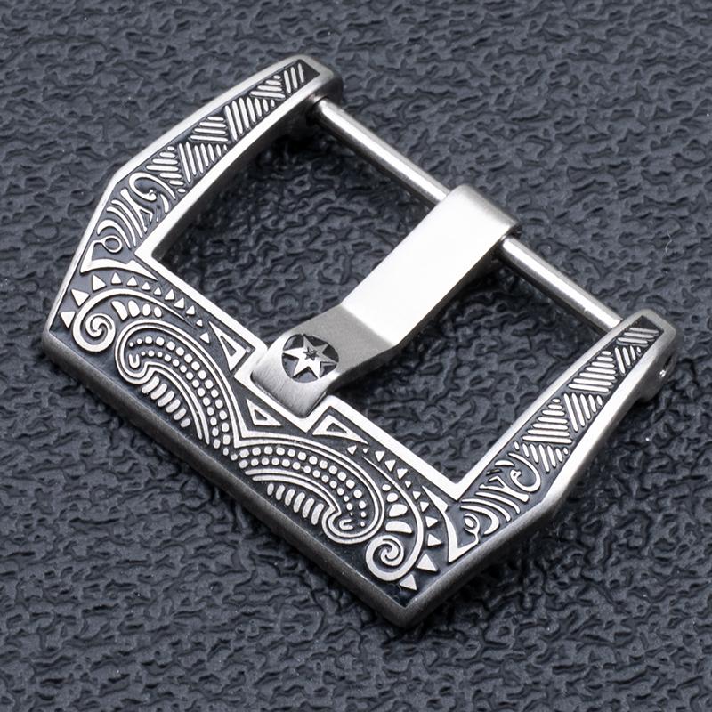 Stainless Steel Pin Tang Buckle Rubber Leather Watchband 18mm 20mm 22mm 24mm 26mm For Panerai Wristband Screw Clasp Accessories