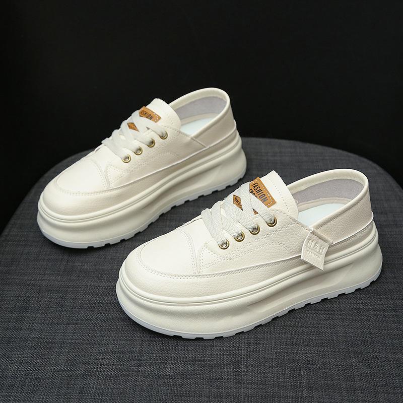 Fashion thick-soled heightening little white shoes for women's 2025 spring new versatile soft-soled comfortable two-wear sports and leisure board sho
