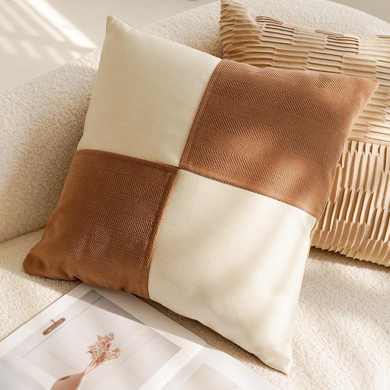 30x50/45x45CM Cute Sheep Throw Pillow Cover Simple Brown Cartoon Stamping Waist Cushion Cover Decor Home Decorative Pillowcase