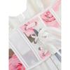 Mesh Rose Print Front Hook Corset Top Spaghetti Strap Bustier Crop Top for Women