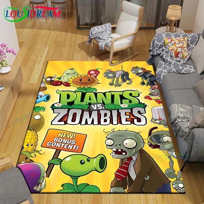 Hot Puzzle Games P-plant Vs Z-zombiee Carpet Outdoor Rug Area Rug Non-slip Carpet Bedroom Decor Carpet for Parent-child paradise