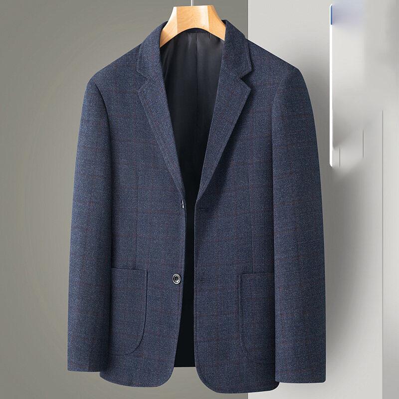 Men's Blazer Coat Fashion Middle-aged Business Casual Professional Wear Casual Loose British Style Sub-trend Four Seasons Suit