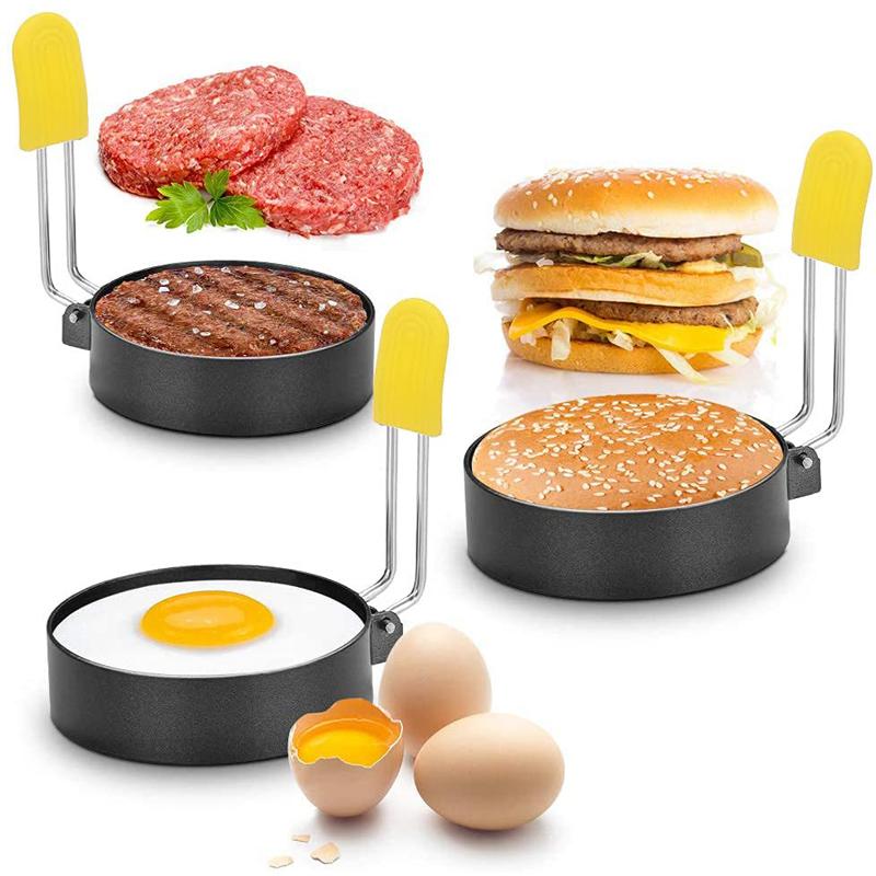 2/4Pcs Egg Rings Fried Egg Mold Metal Pancake Omelette Shaper Round Egg Cooker Mold Kitchen Gadgets Cooking Tools for Frying Egg