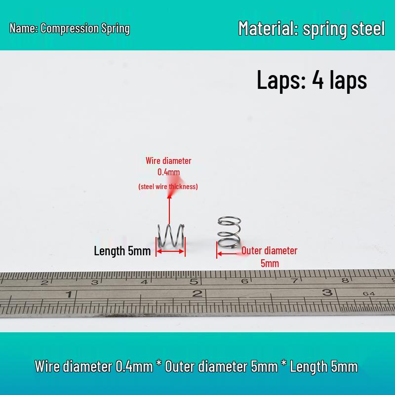 Small Mechanical Compression Spring: 0.4mm Wire, 2-8mm Outer Diameter