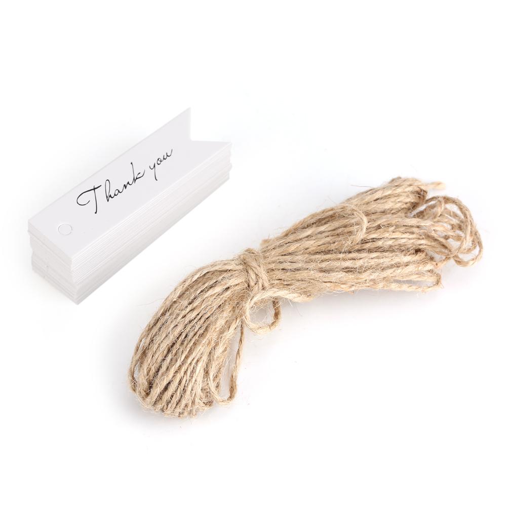 

100pcs/lot Kraft Paper Hang Tag Gift Label Tag Thankful Message Card (White) White
