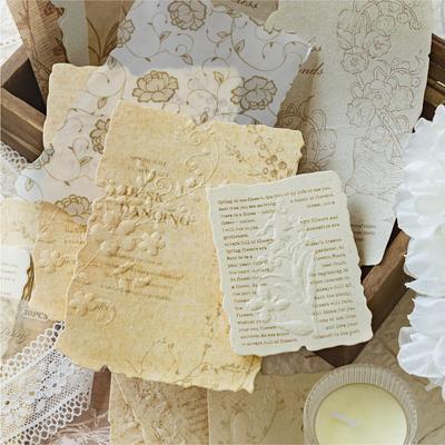 30Sheets/Bag Mixed Material Material Paper Scrapbook Embossed Paper DIY Magazine Collage Retro Background Paper Stationery