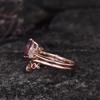 New Women's Pair Ring Ins Butterfly Shape Inlaid with Pigeon Blood Ruby Jewelry