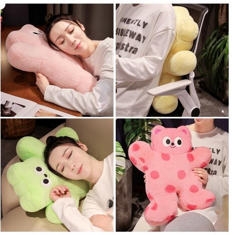 Cute Bear Home Decor Pillow Soft Lumbar Support Living Room Sofa Cushion Dorm Bedroom Throw Pillows for Girls Gift