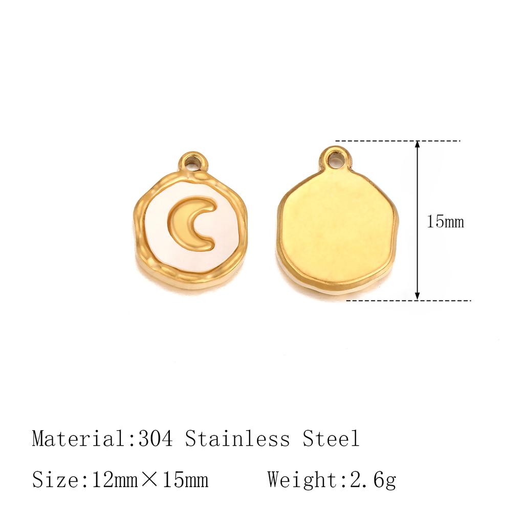 3Pcs Stainless Steel Star/Moon/Sun Charms Rhinestone/Natural Shell Pendant Handmade Necklace Earring DIY Jewelry Making Supplies