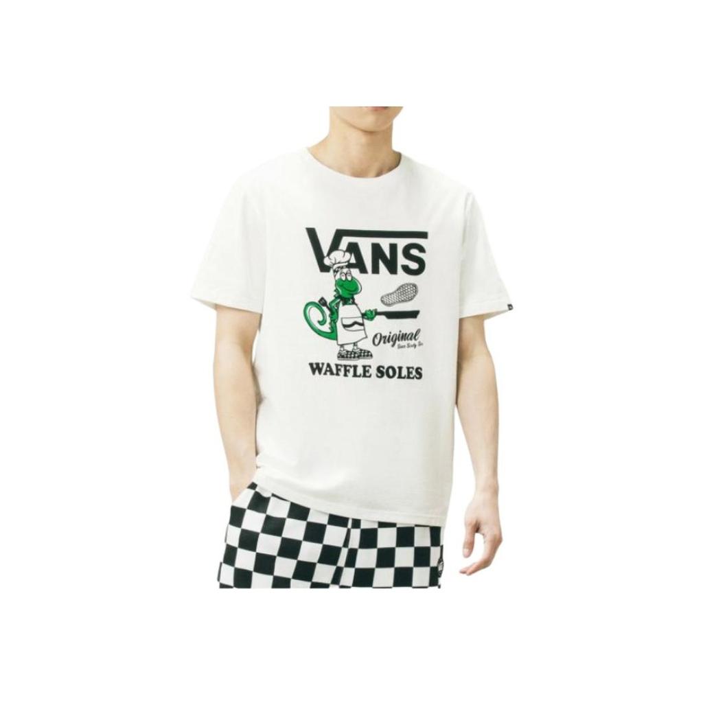 Vans Dinosaur Print Casual Sports Short Sleeve T-Shirt Unisex T-Shirts White VN0A5F3TFS8
