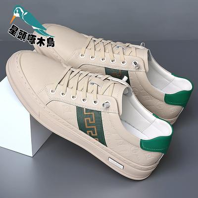 Men's Shoes 2025 Spring New Korean Version Trend Breathable Casual Leather Shoes White Shoes Men's Shoes