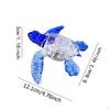 Glass Marine Turtle Figure Animal Sculpture Multifunctional 12x8.8x3 Cm Shelf Decoration for