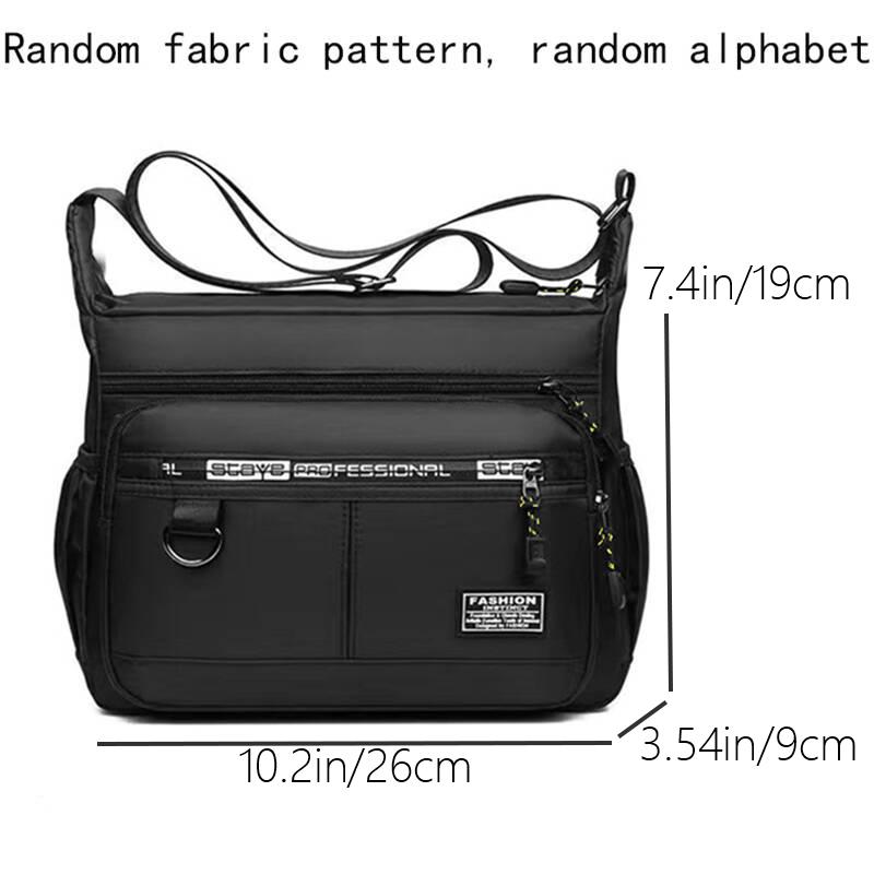 Borsa a Tracolla Oxford Resistente all'Acqua Durevole per Uomo Tasche Multi-Zip Borsa a Messaggero Casual per Viaggi Quotidiani Lavoro