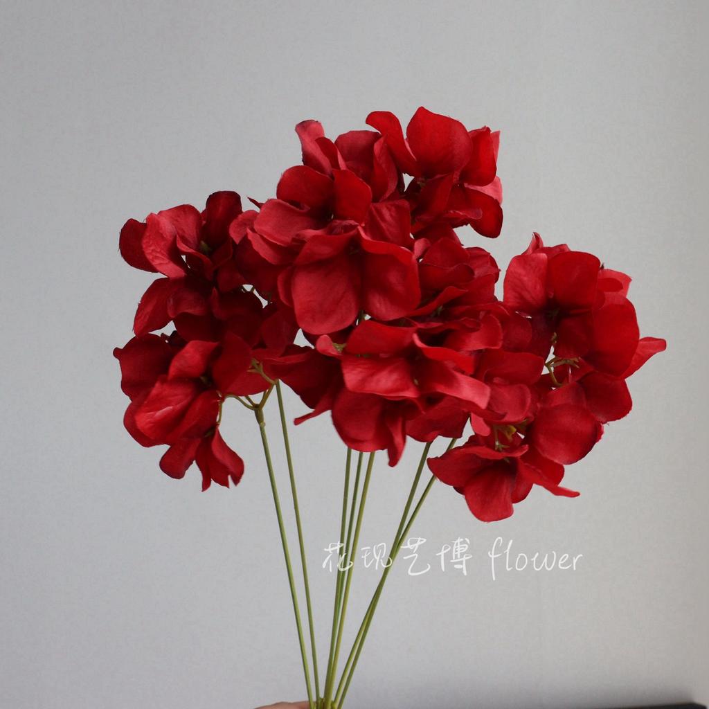 4pcs 7 Branches Hydrangea Artificial Flowers Bouquet Home Wedding Decor Centerpiece Table Arrangement Silk Floral DIY Crafts