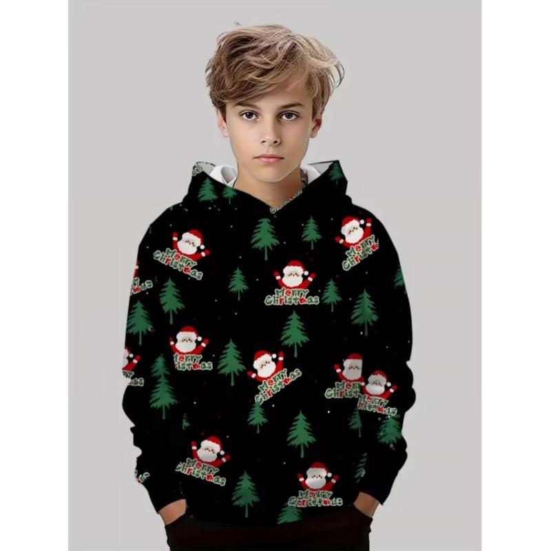 Christmas Hoodies for Kids Sweatshirts New Year Fashion Sweatshirts Casual Streetwear Santa Claus Kids Clothes Children Top