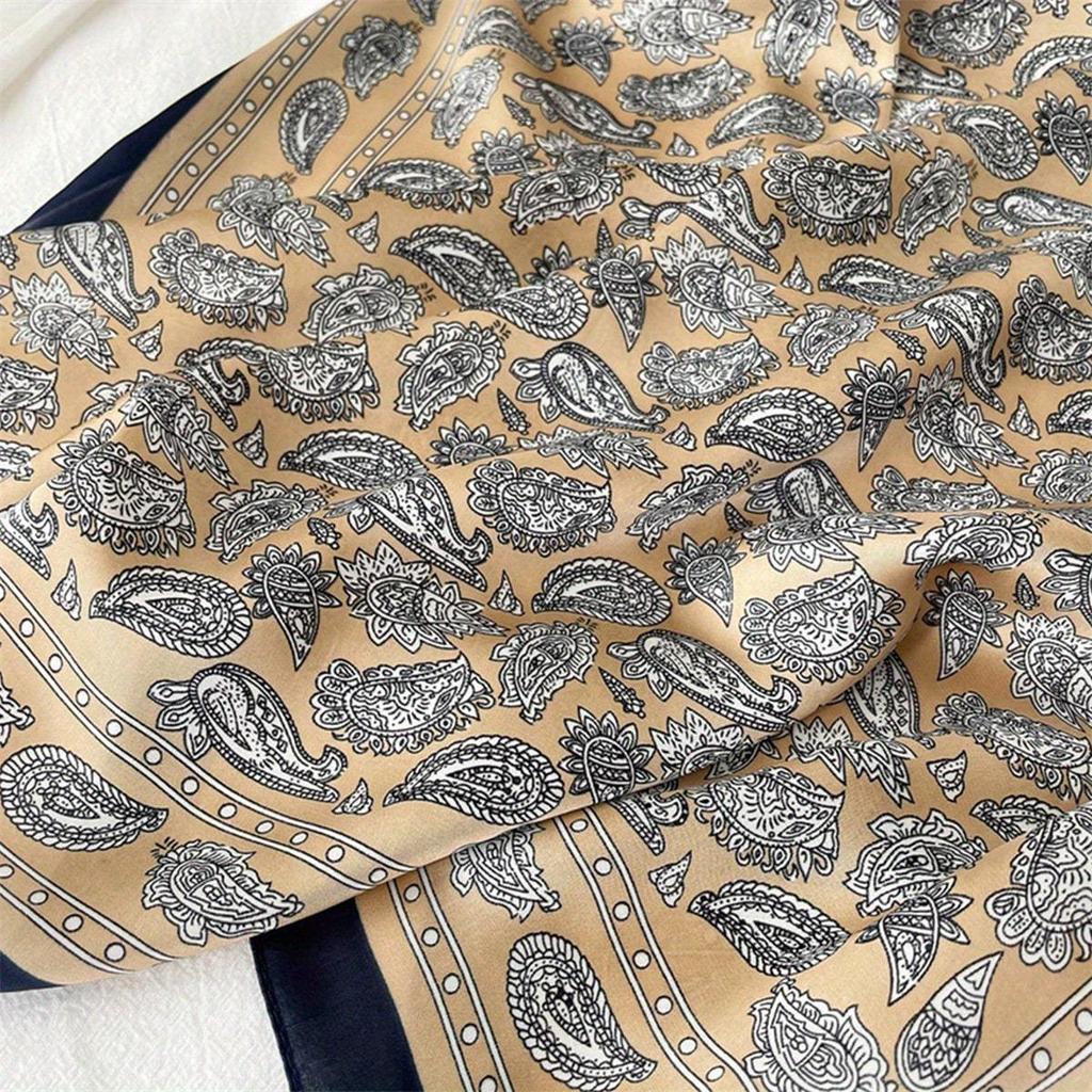 1 Herren-Kopftuch mit Paisley-Print aus Kunstseide mit breiter Krempe, Herrenschal, Geeignet für Freizeit, Outdoor-Aktivitäten,