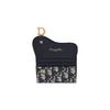 Dior Classic Oblique Embroidered Flap Slim Leather Card Holder Women Accessories Denim-Blue S5610CTZQ_M928