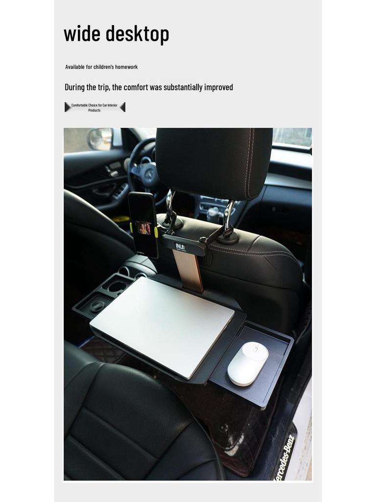 Składany stolik na tylne siedzenie do samochodu - Przenośna powierzchnia do jedzenia, nauki lub na laptopa