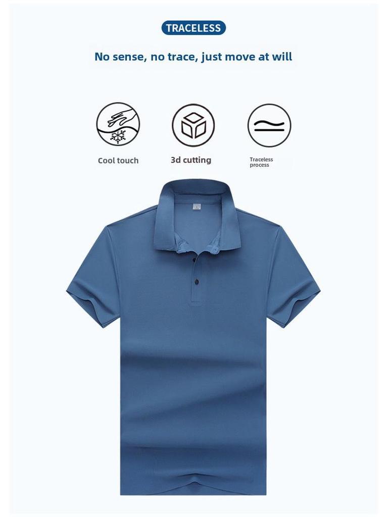 Herren 2024 Ice Silk Seamless Poloshirt - Kurzarm-Business-T-Shirt