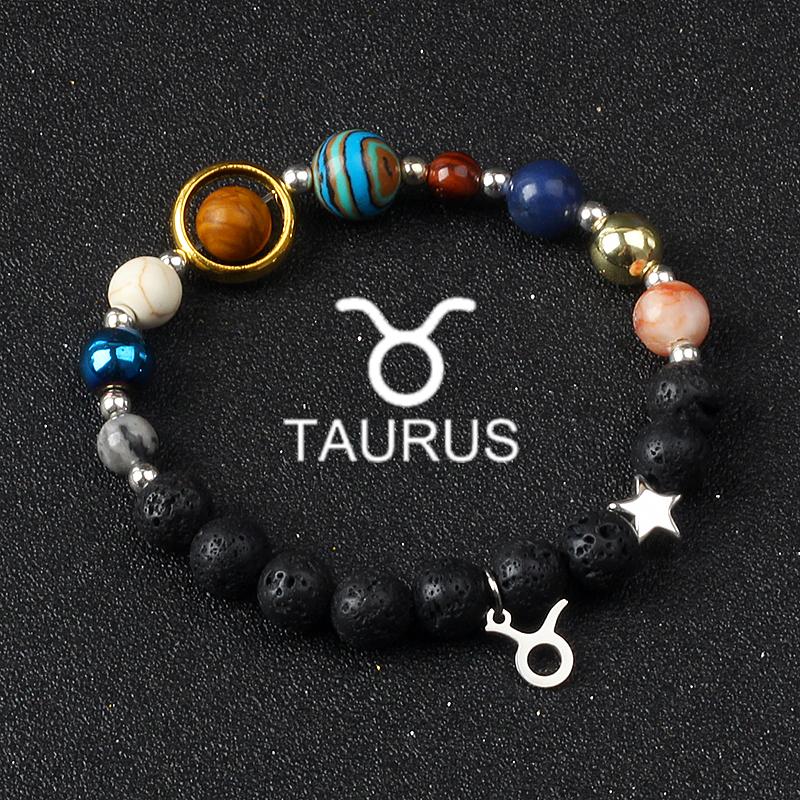 Solar System Galaxy Planets Bracelets for Women Women Zodiac Virgo Cancer Leo Libra 12 Constellation Charm Bracelet Jewelry Gift