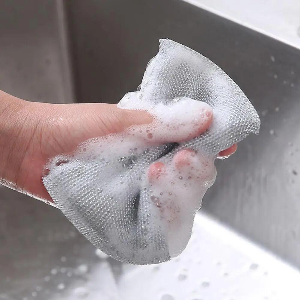 Ocelový drát Houba na mytí nádobí Oboustranná čisticí houba Nepřilnavá olejová kuchyňská utěrka na nádobí Opakovaně použitelný domácí čisticí nástroj