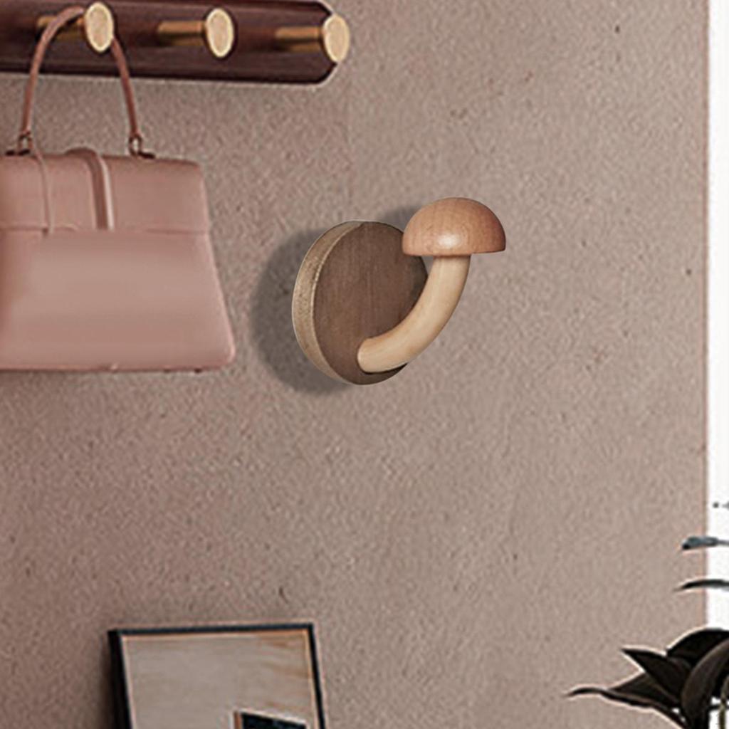 Hook, Wooden Coat Rear Door Hanger, Non-punch Hook for Kitchen, Door,