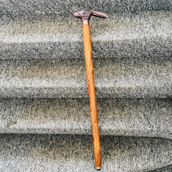 Трость с ручкой в виде головы кролика, ручная работа, деревянная трость, трость для джентльмена, декор для дома