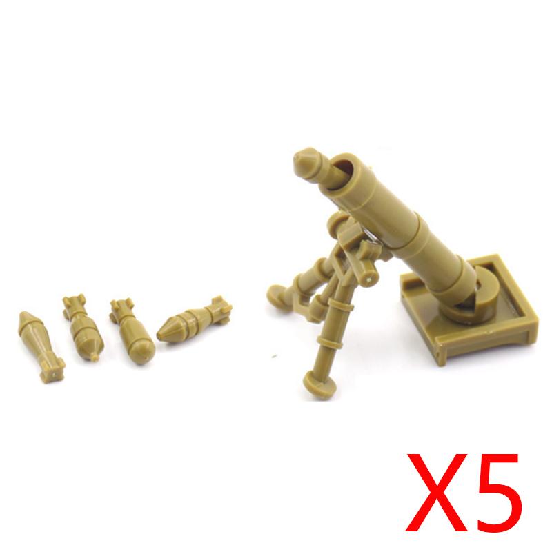Army WWII Soldier Figure Armaments Brick Playset Gatling M2 Heavy Machine Aviation Gun NSV Bullet Chain Mortar ZB53 Toys Playsetss T12