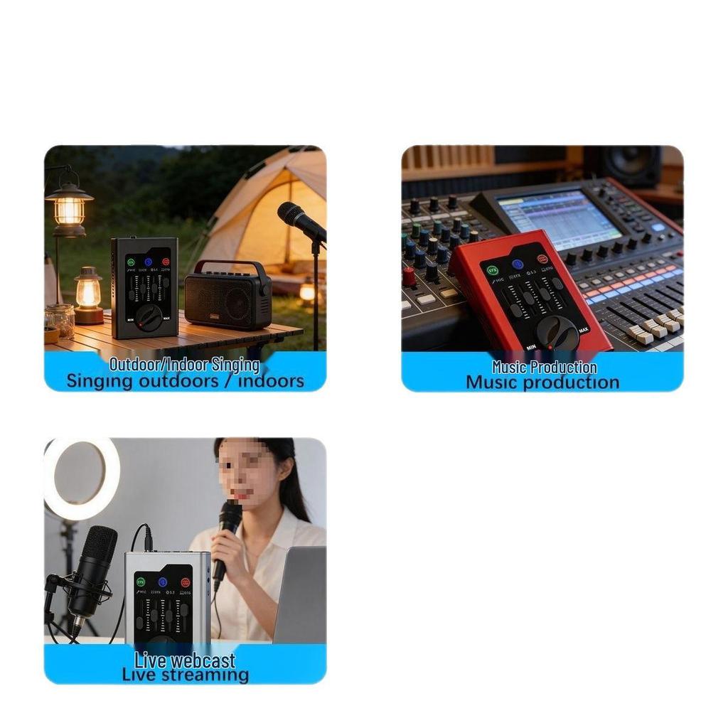 Bluetooth Sound Card for Live Broadcast & Mobile Singing - Compatible with Douyin & Kuaishou