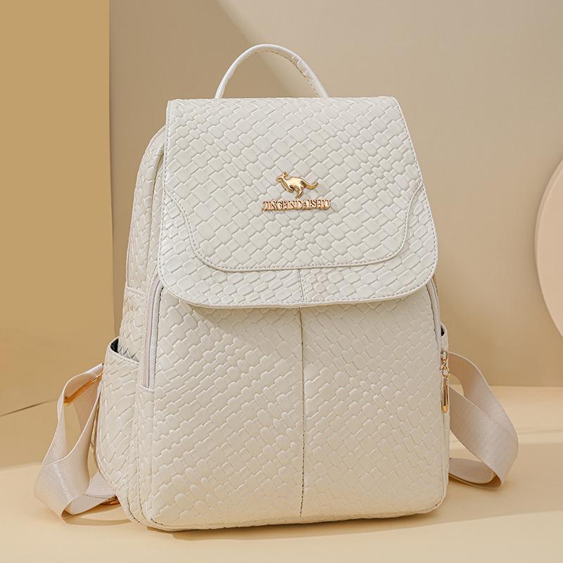 Woven Backpack Women Large Capacity Commuter Backpack Multifunctional Student Schoolbag