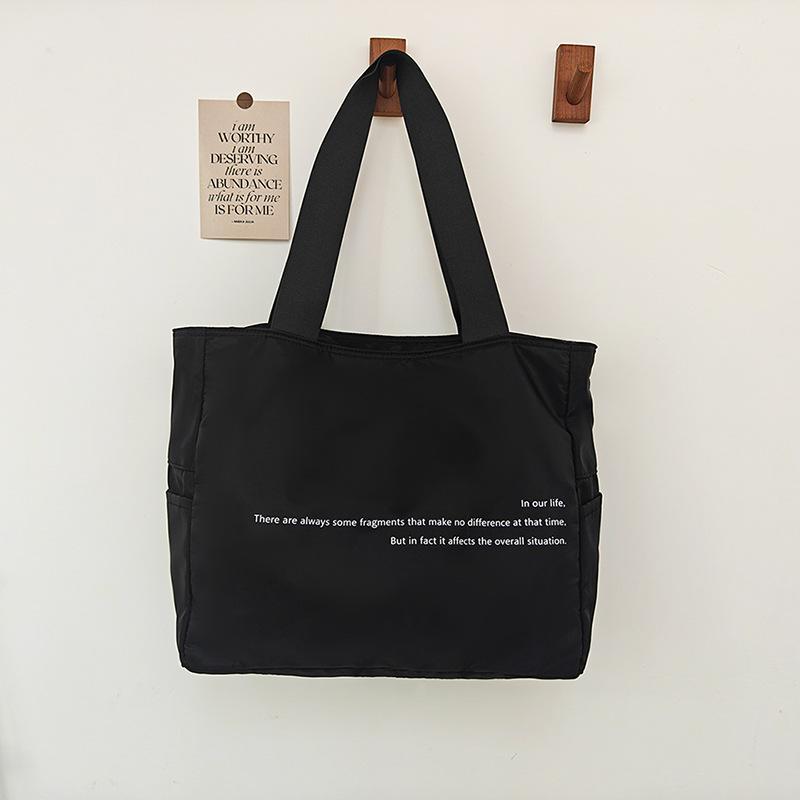 

Женская сумка новая большая вместимость нейлоновая ткань сумка через плечо женская сумочка повседневная легкая сумка для покупок модная дорожная сумка чёрный