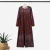 ZANZEA Women Casual Round Neck Long Sleeve Print Muslim Long Dress