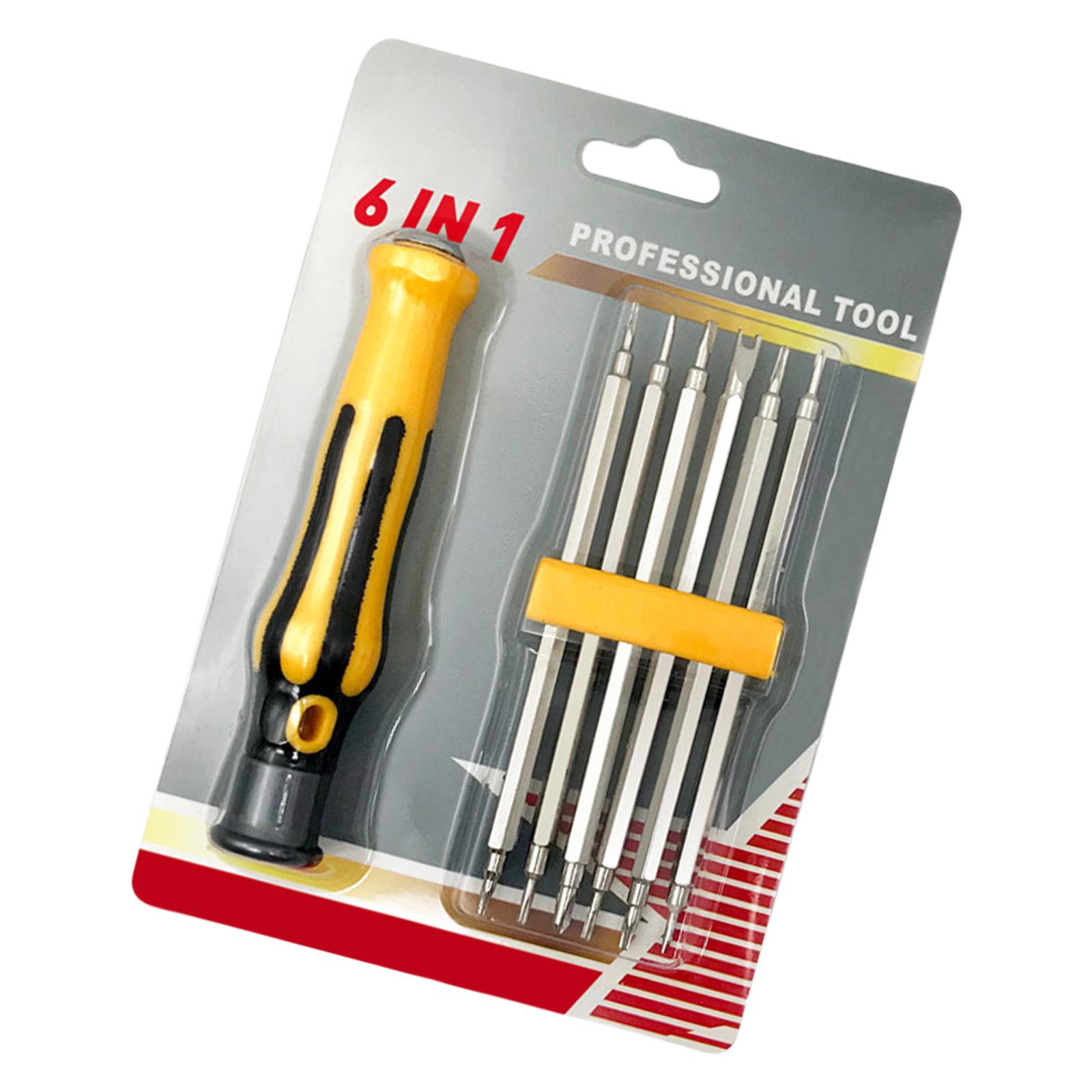 

Набор из 6 многофункциональных магнитных отверток с двойной головкой для ремонта бытовой электроники и DIY-проектов A