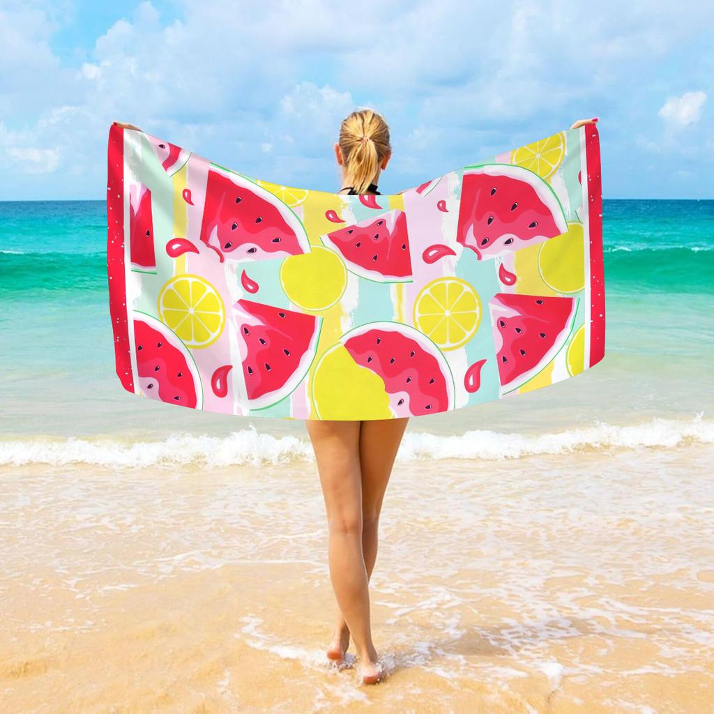 1pc Ultra Fine Fiber Quick Drying Absorbent Beach Towel, Multifunctional Beach Towel for Sports, Swimming, Gym, Shower Room