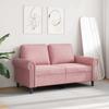 2 Seater Sofa Pink 120 Cm Velvet