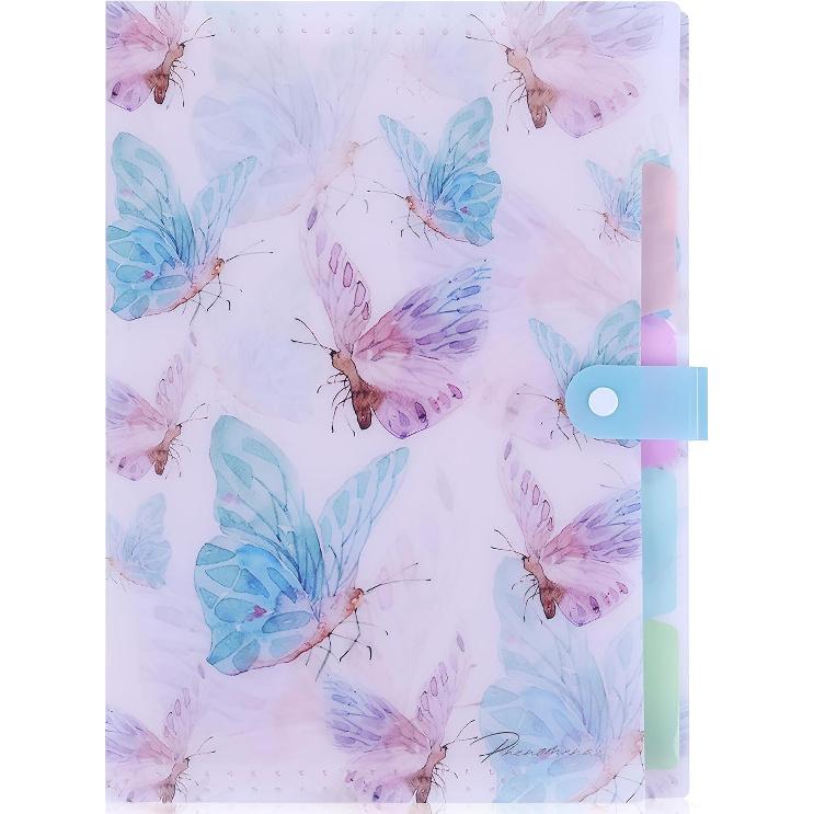 Forest Series Expanding File Folder Stylish Funky Cute Retro Document Organizer with Natural Scenes for Students,Teachers & Freelancers - Blue