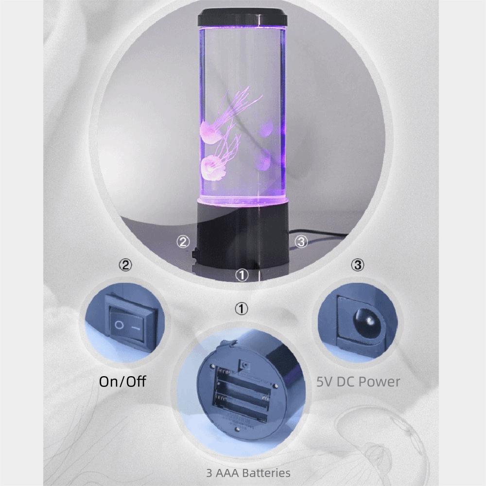 7-Color Changing Fantasy Aquarium Lamps USB Desktop Ornament Jellyfish Lava Lamp  Kids Gifts