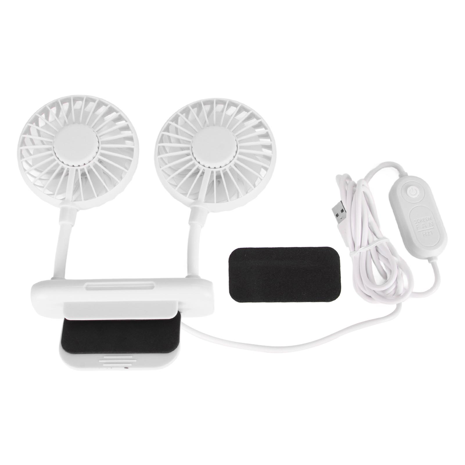 

Вентилятор для монитора 2 головки 3 режима скорости USB-кабель 6,6 фута Бесшумный Компактный Вентилятор с клипсой для компьютера для белый