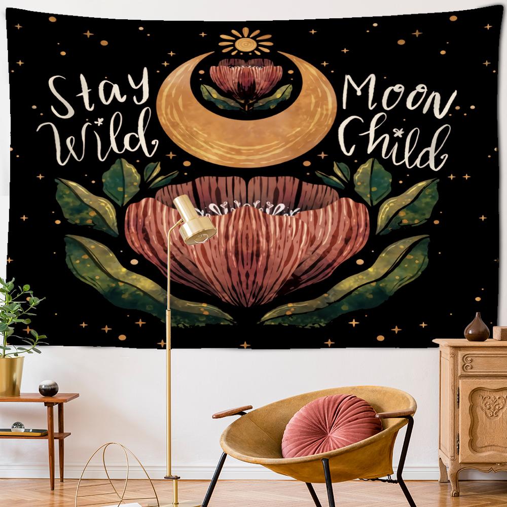 Psychedelic Floral Tapestry Wall Hanging Mushroom Bohemian Hippie Witchcraft Mystery Bedroom Room Home Decor