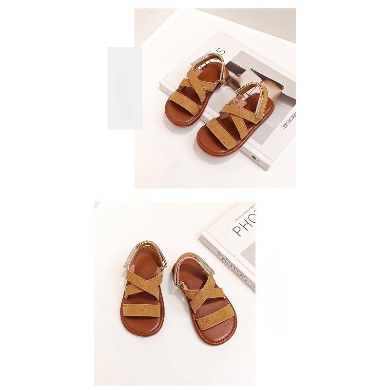 Artistic Retro Girls' Beach Sandals for Toddlers & Youth Simple Soft-Sole Princess Shoes for Babies Fashion Kids Shoes