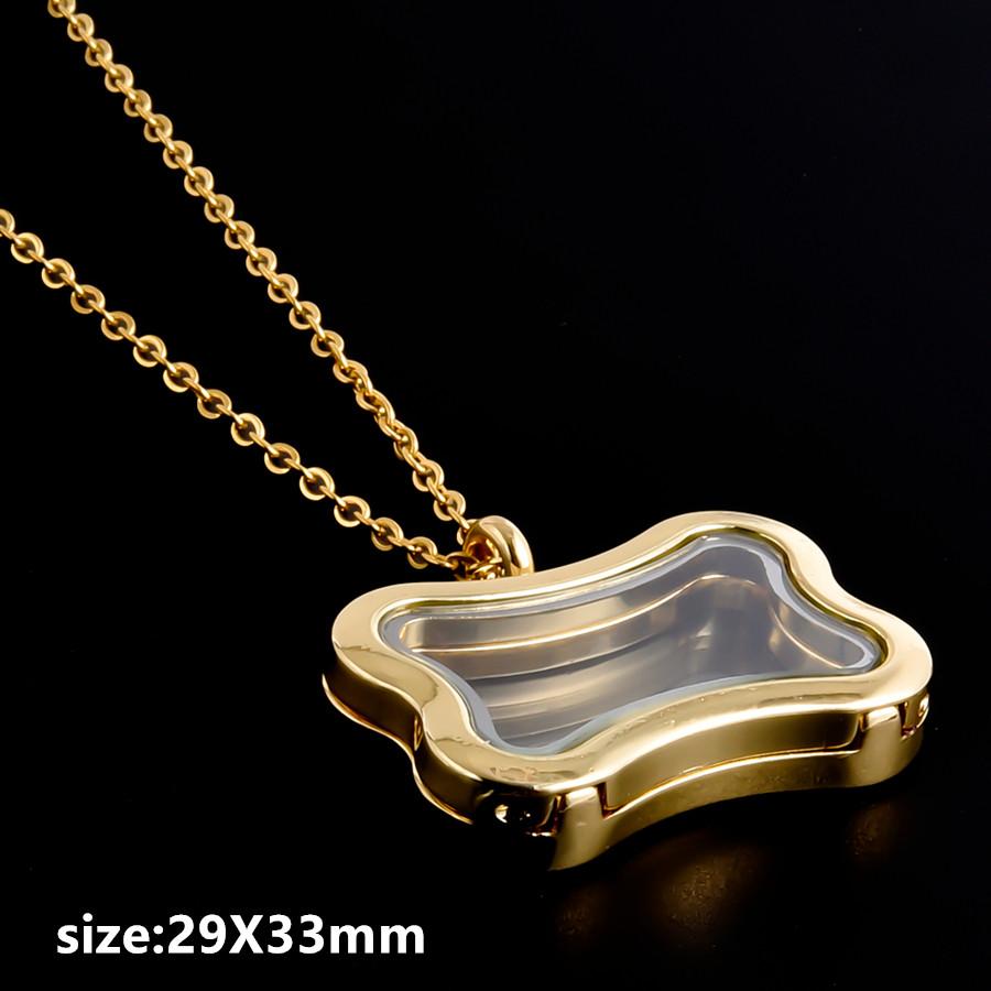 1pcs Alloy Pendant Magnet Locket Necklace Water Droplet Rectangle Heart Necklaces For Women Men DIY Photo Stainless Steel Chains