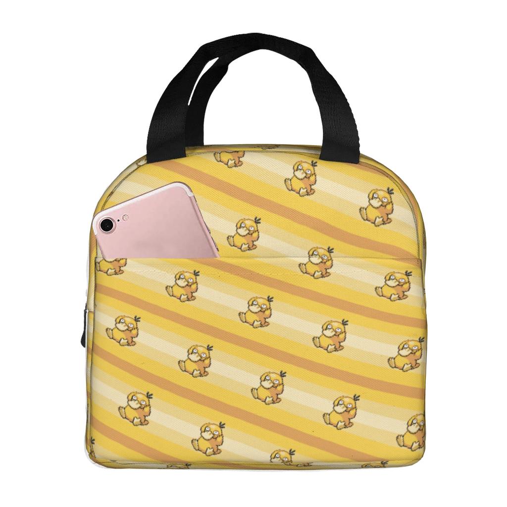 Custom P-Psyducks Insulated Lunch Tote Bag for Women Men Cartoon Resuable Cooler Thermal Bento Box Outdoor Camping Travel