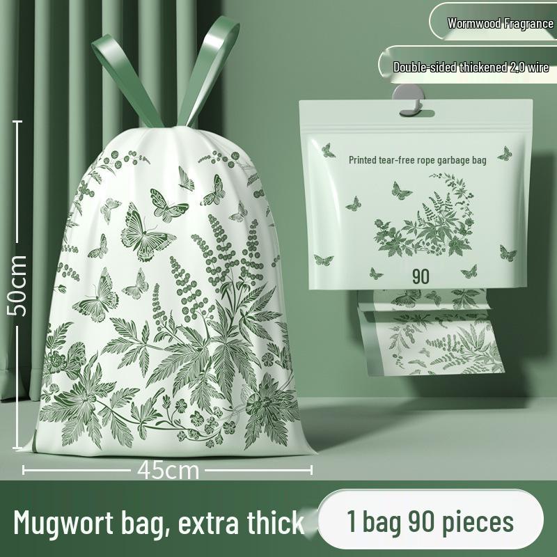 Thick Lime Drawstring Trash Bags for Kitchen & Bathroom Use - No-Tear, Durable, Handheld