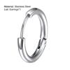 1Pc Smooth Piercing Round Earring Silver Color Stainless Steel Simple Men Earring for Shopping