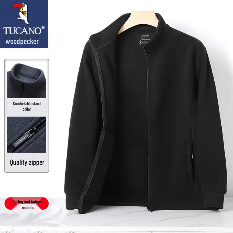 TUCANO Men's Stand Collar Fleece Lined Winter Jacket