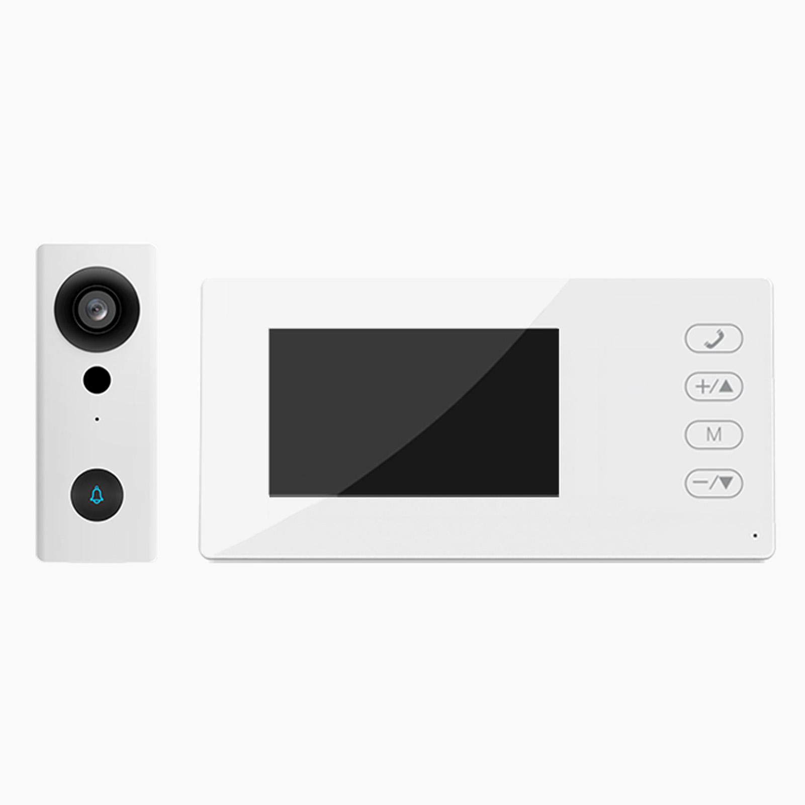 

2.4G Wireless Video Doorbell Camera with Display Screen 4.3 Inch IPS Screen Video Door Phone Camera Kits Night Viewing белый