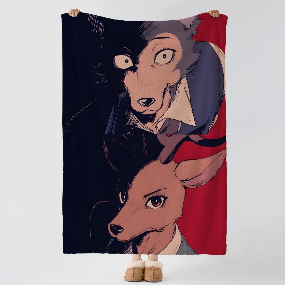 Anime BBeastars Throw Soft Warm Flannel Blanket Multiuse Throw for Bed Sofa Office Air Conditioning Nap Blanket